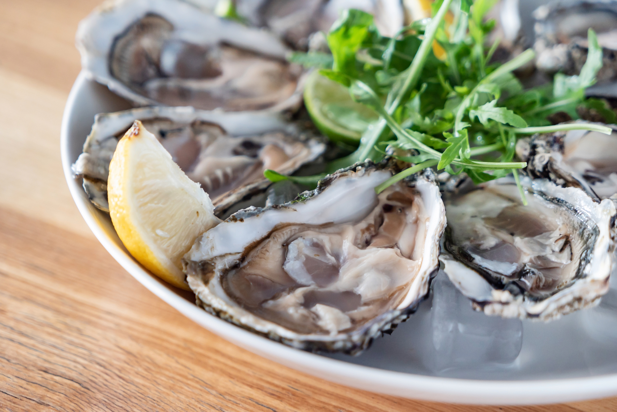 Ostras crudas, ricas en zinc